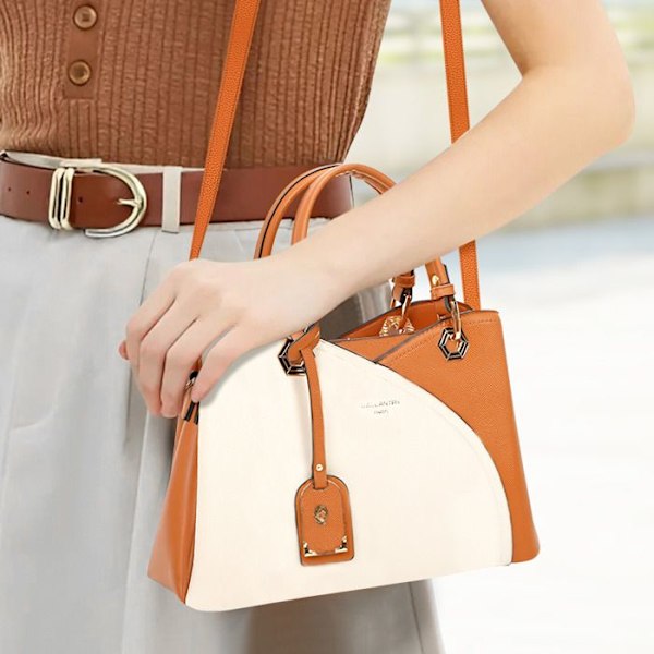 Elegant Handväska för Kvinna med Grainadeffekter Gallantry Beige Beige