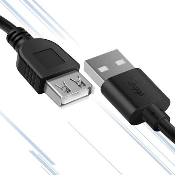USB-forlængerkabel til hurtig dataoverførsel, 3m, Akyga, sort Svart