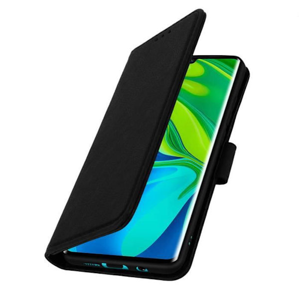 Etui - AVIZAR - Mi Note 10 - Kortholder - Videostativ - Magnetisk lukning - Sort Svart