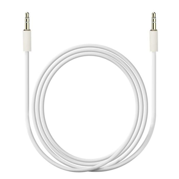 AVIZAR Auxiliary Audio Kabel - 3,5 mm Jack - 1m - Vit