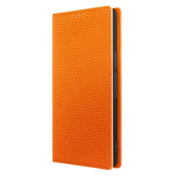 Texturerat plånboksfodral i läder till Google Pixel 7 - AVIZAR - Orange - Stel - Flik Orange