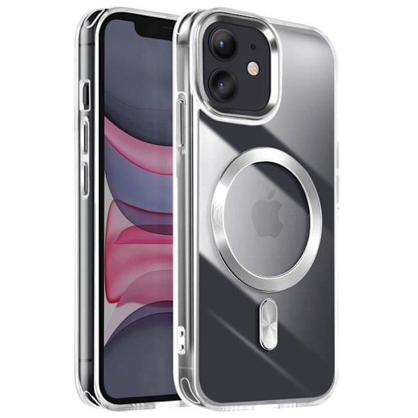 MagSafe-skal för iPhone 11 Bakglas Färg Silver Grå