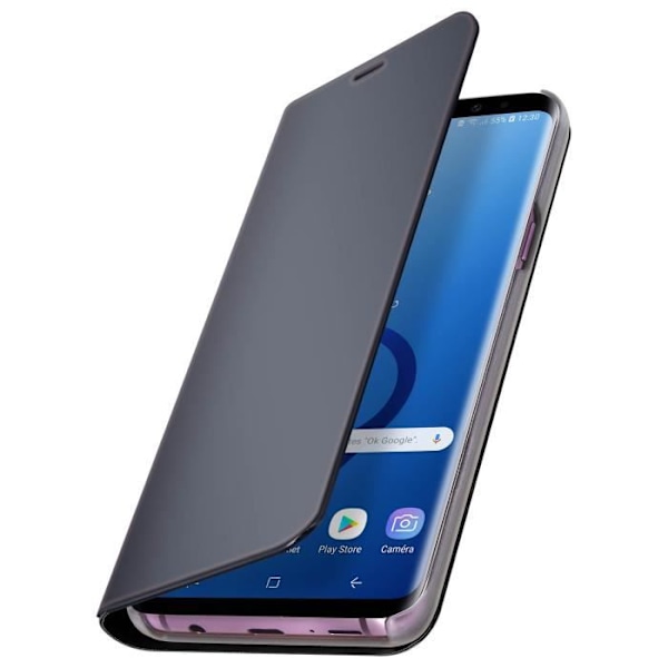 Housse - MÄRKE - Galaxy S9 Plus - Hård Skal - Spegel Etui - Stöd Funktion Svart