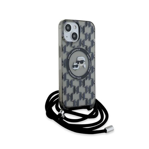 Karl Lagerfeld IML Karl & Choupette Head MagSafe Monogram Crossbody - Fodral för iPhone 15/14/13 (svart)