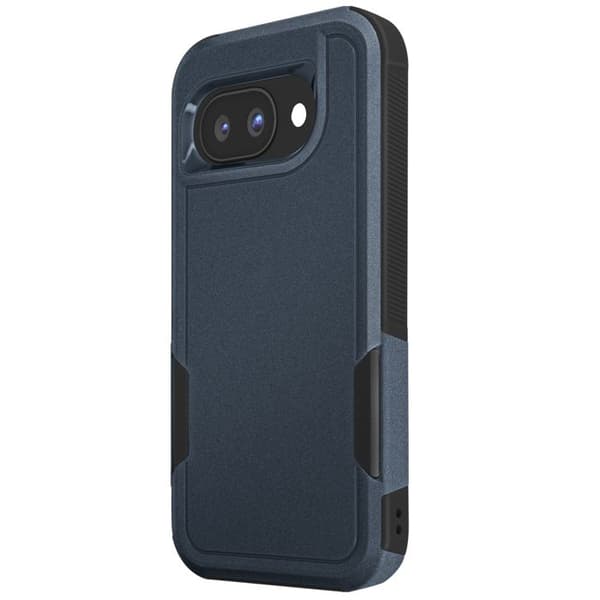 Stødabsorberende Cover - AVIZAR - Google Pixel 9a - Hårdfør - Mørkeblå Silikone - Forstærkede Kants Blå