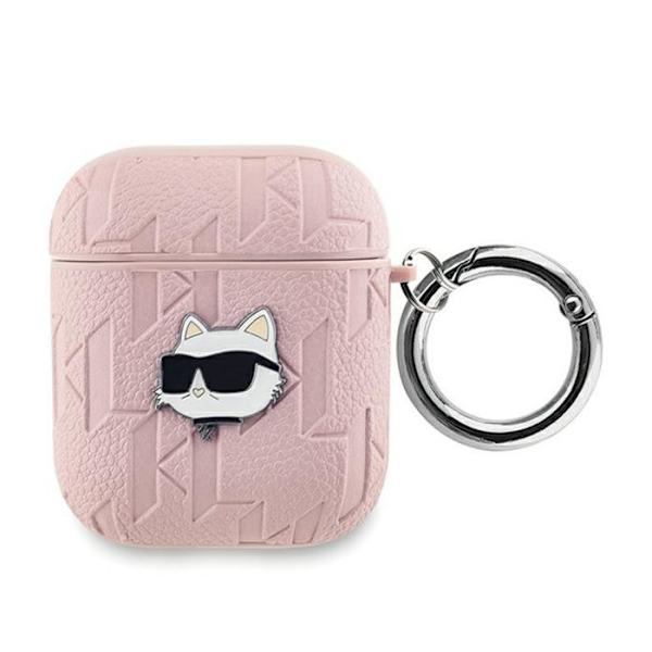 Étui AirPods - Karl Lagerfeld - Monogram Choupette - Silikon - Rosa - 1/2 gen Rosa