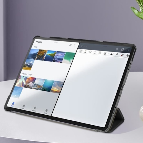 Etui til Samsung Galaxy Tab A9 - AVIZAR - Trifold Flip Support Video og Keyboard Sort Svart