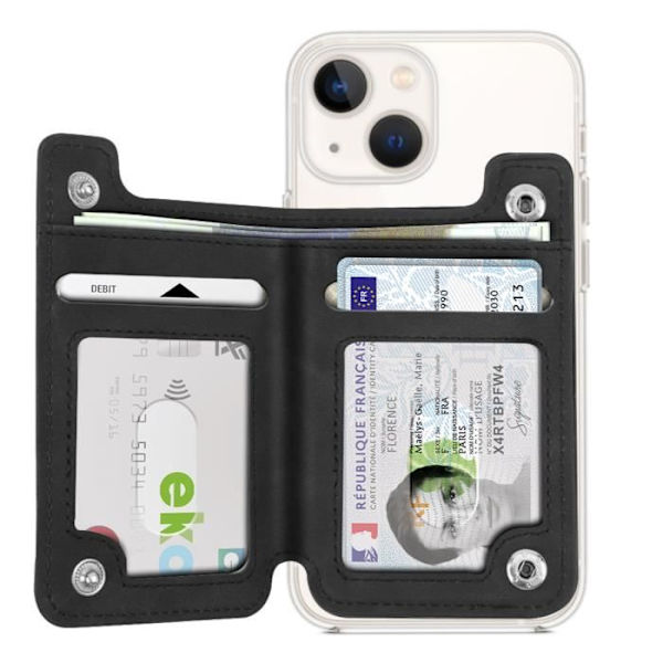 Kortholder - 4SMARTS - MagSafe - RFID-beskyttelse - Magnetisk fastgørelse - Sort Svart