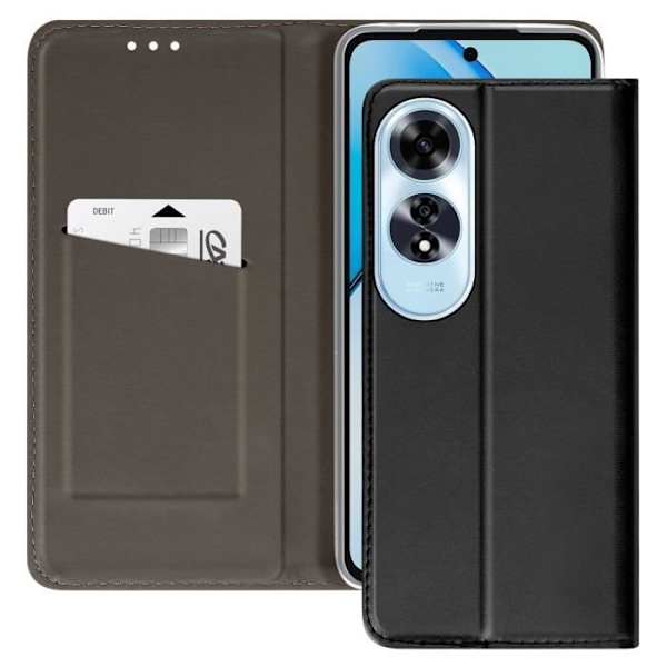 Fodral för Oppo A60 Klapp Magnetiskt Kortfack Svart Svart