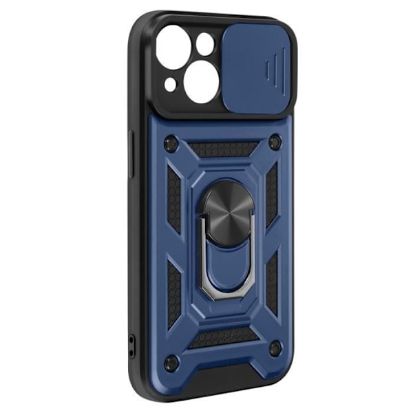 Coque för iPhone 15 - MAYAXESS - Ring Stödhållare Skjutbar Kameraskydd - Blå - Stötresistent - Bi-material Blå