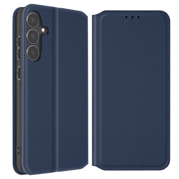 Plånboksfodral för Samsung Galaxy S25 FE Magnetiskt med Videostöd Mörkblå Blå