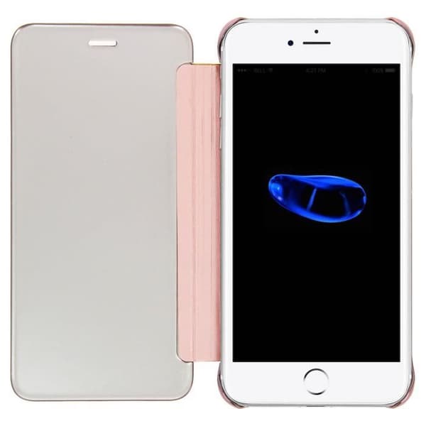 Pink Mirror Folio Cover Cover iPhone 7 Plus / iPhone 8 Plus Translucent Flip Ros