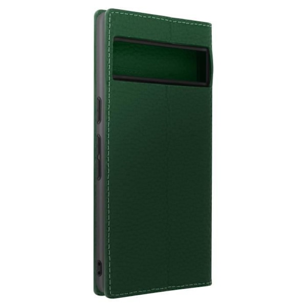 AVIZAR Wallet Cover til Google Pixel 7 - Grønt tekstureret læder - Videounderstøttelse - Hard Shell Grön