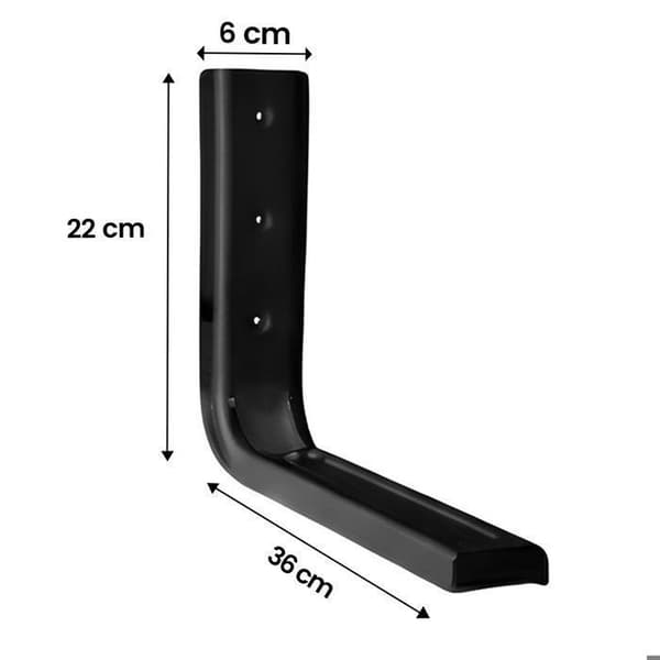 Mikroovnsvægmontering - AVIZAR - Solid fastgørelse - Sort - Kapacitet 30 kg - Udvidelig
