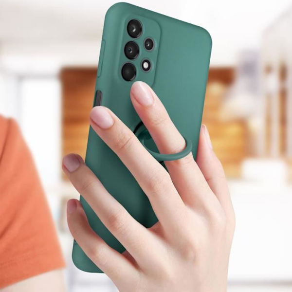 Silikonfodral för Samsung A23 5G Soft touch Flexibel med stödring grön Grön
