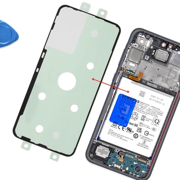Batteri Klæbende Tape til Samsung Galaxy A35 Dobbelt Sidet Transparent Vit