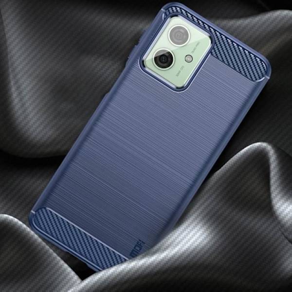 Fodral till Motorola Moto G54 - AVIZAR - Classic Carb - Koleffekt - Stötsäker förstärkta hörn - Midnattsblå Blå