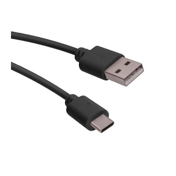 Forever USB-A til USB-C 1A 1M opladnings- og dataoverførselskabel Sort Svart