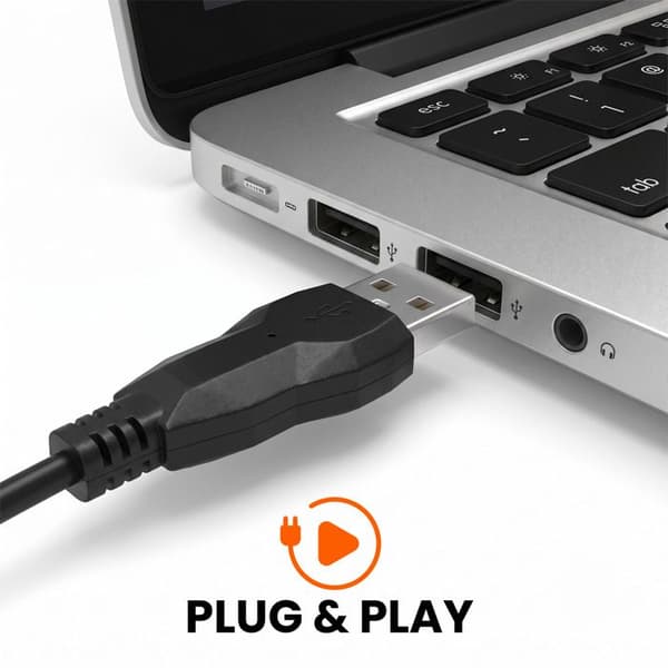 USB Trådbunden Headset för PC och Mac Ultra Klara Samtal 2m LinQ Svart Svart