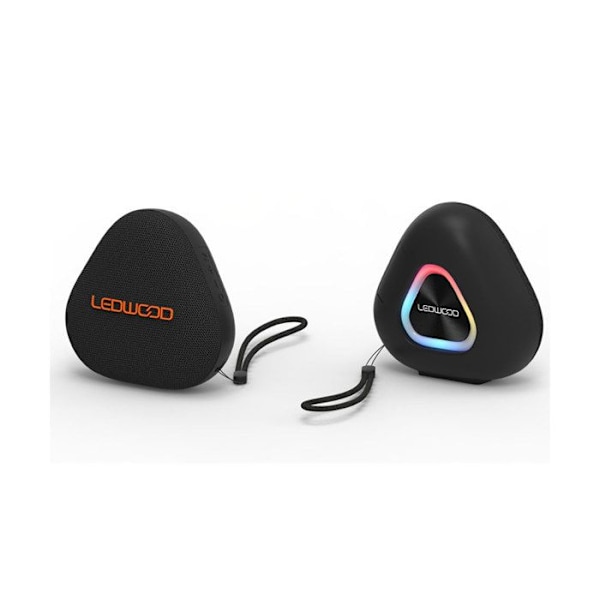 Bærbar Bluetooth-højttaler 15W med LED-lys i stemningen, vandtæt Ledwood Sort Svart