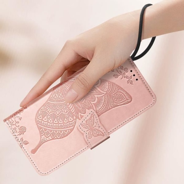 Mandala Butterfly Case Redmi Note 13 Pro Wallet Ranneke Pink Champagnelle Rosa
