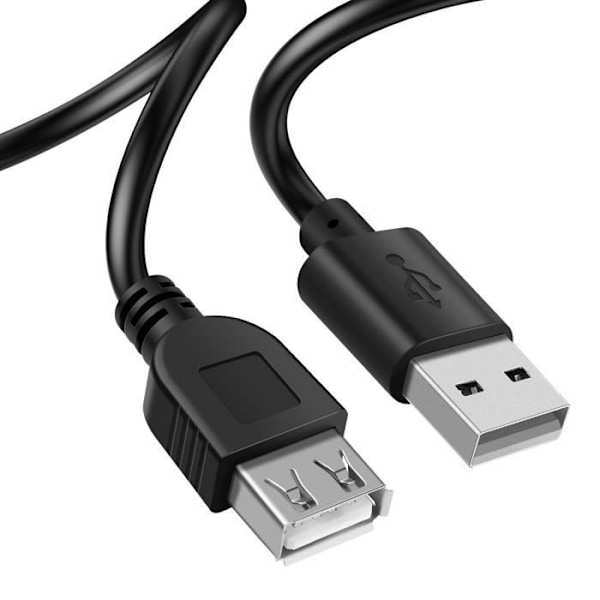 USB-forlængerkabel til hurtig dataoverførsel, 3m, Akyga, sort Svart