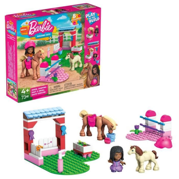 Mega Construx - Barbie - Hestespring - Byggelegetøj Detta byggset innehåller 1 Barbie-m