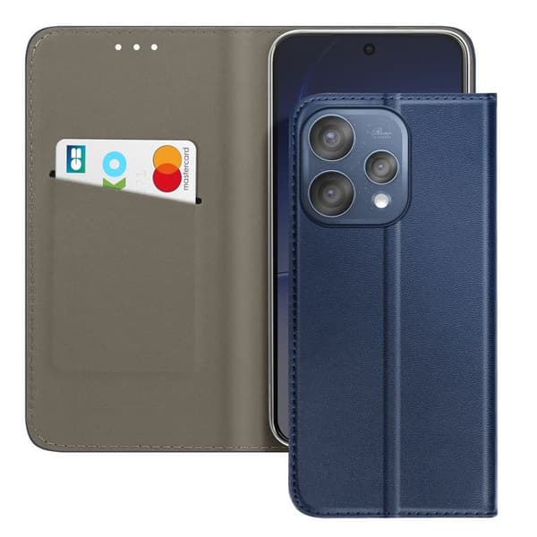 Foliofodral för Oppo Reno 15 med kortfack och videostöd i midnattsblå Blå