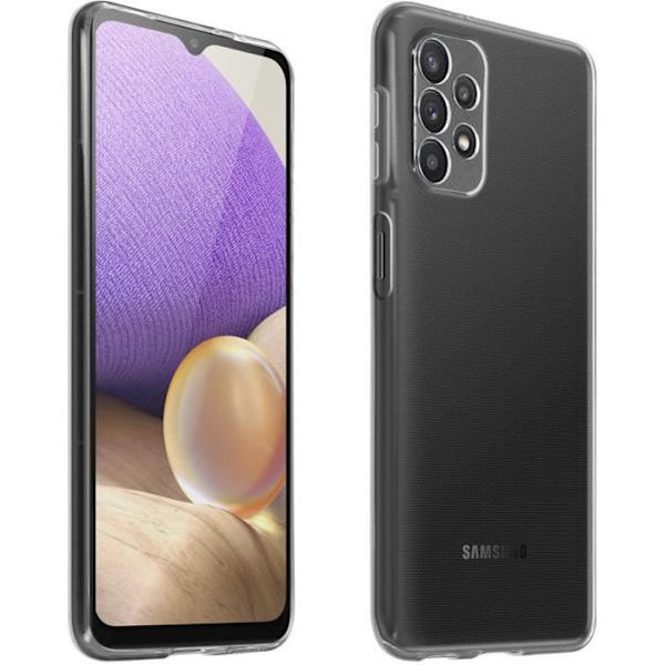 Skyddsskal och film - Samsung - Galaxy A32 5G - Mjuk - Härdat glas 9H - Svart Svart