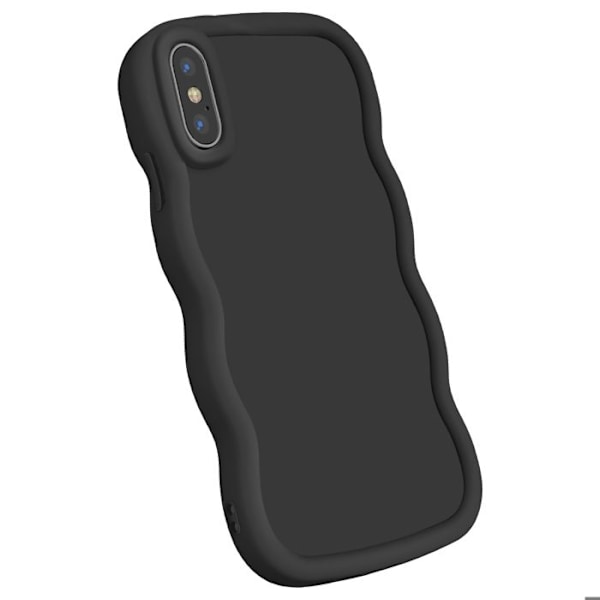 iPhone X ja XS silikoninen iskunkestävä Candy-sarjan suojakotelo musta Svart