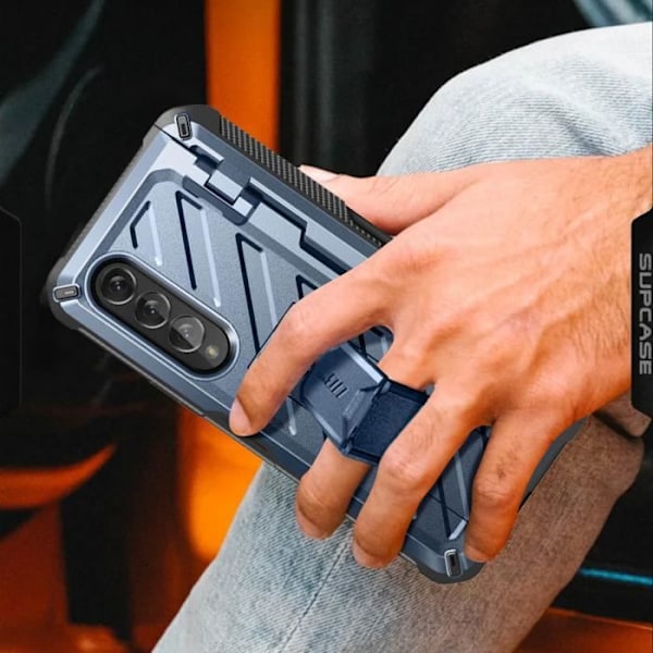 Coque Samsung Galaxy Z Fold 4 - SUPCASE - Unicorn Beetle Pro - Blå - Stötsäker - Fällbar ställning Blå