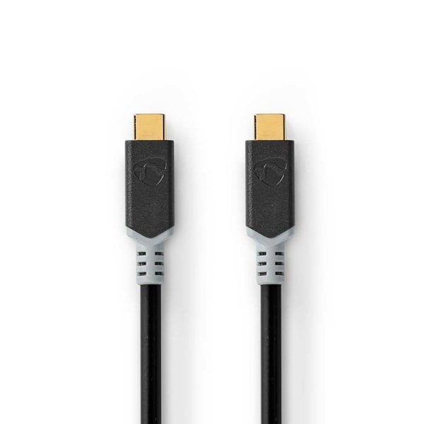 USB-C Han til USB-C Han 100W 20 Gbps 4K 2m Nedis Sort Svart