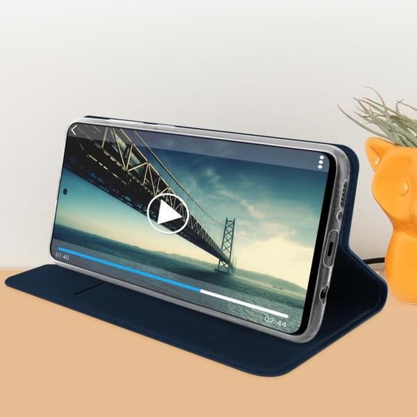 Hus til Samsung Galaxy A51 - DUX DUCIS - Folio Etui - Øko-læder - Video Støtte - Magnetisk Blå