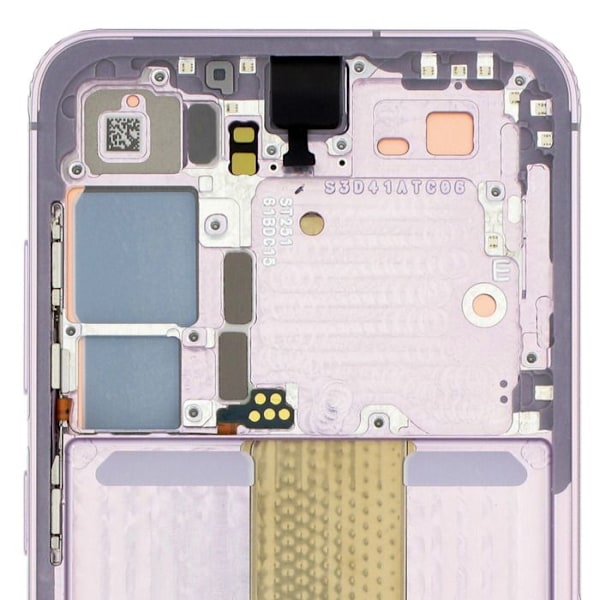 Officiell komplett skärm för Samsung S23 Plus Touch Glass och lavendelchassi Lila