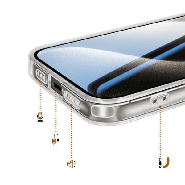 MagSafe-cover til iPhone 15 Pro Hybrid Design Forstærket Sort Svart