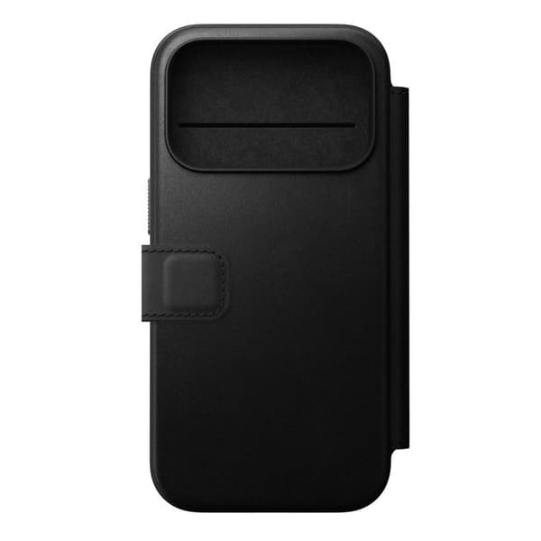 Coque Folio - NOMAD - iPhone 17 Pro - Læder i fuld kvalitet - Fuld beskyttelse - Indbygget stativ Svart