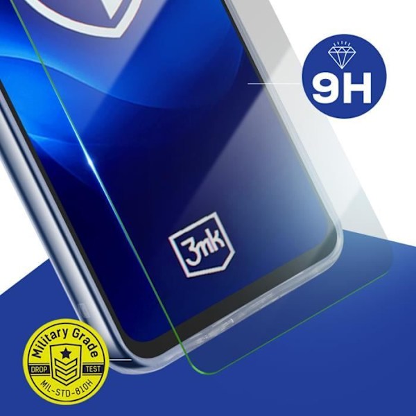 Xiaomi Redmi 14C:n silikonikuori, jossa on 3mk:n läpinäkyvä iskusuojattu lasi Transparent