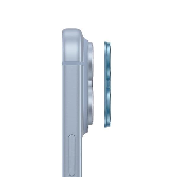 Skyddskamera för iPhone 18 Pro i härdat glas och aluminium 9H ljusblå Blå