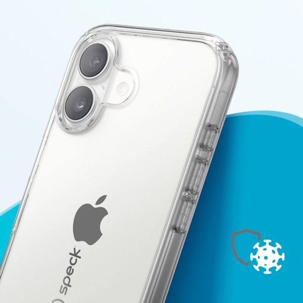 Coque för iPhone 16 Plus Dubbel Lager Stötsäker 2.4m GemShell Speck Transparent Vit