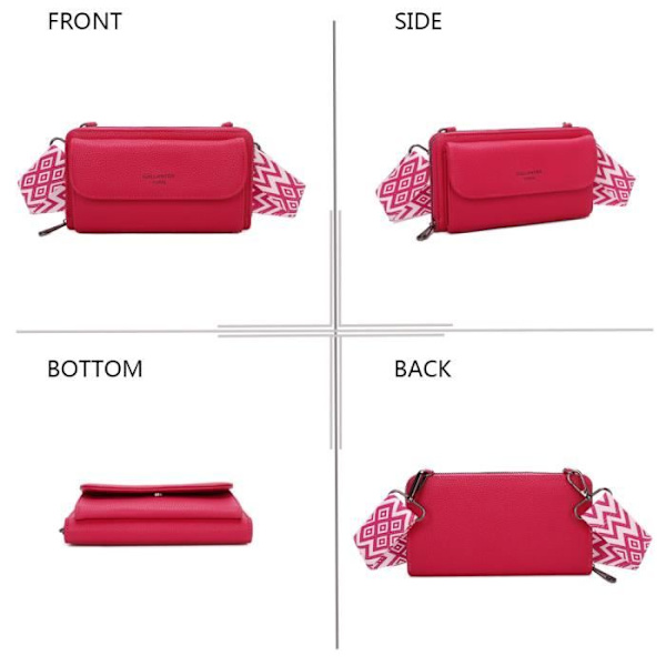 Galantry Fuchsia Leather Söpö lompakko olkalaukku Rosa