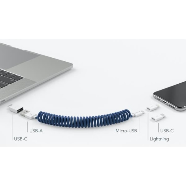 Allroundo® MFI 2.4A blåt alt-i-én-kabel