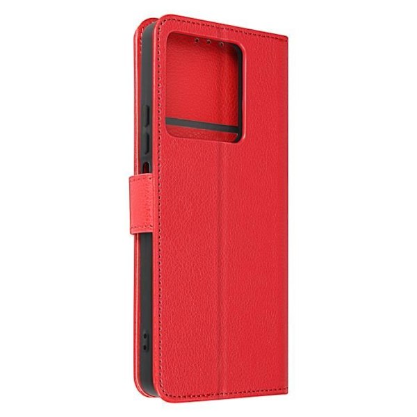 AVIZAR kotelo Xiaomi Redmi Note 13 5G:lle - punainen - Kääntyvä lompakkovideotuki Röd