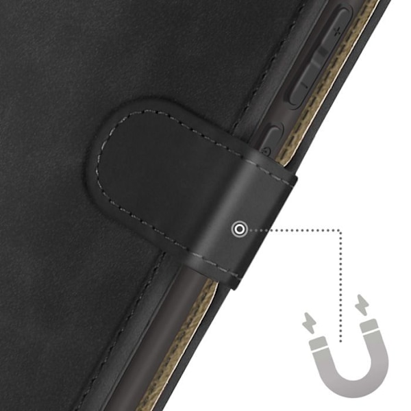 Plånboksfodral för Oppo Reno 13 med magnetisk flik i svart Svart