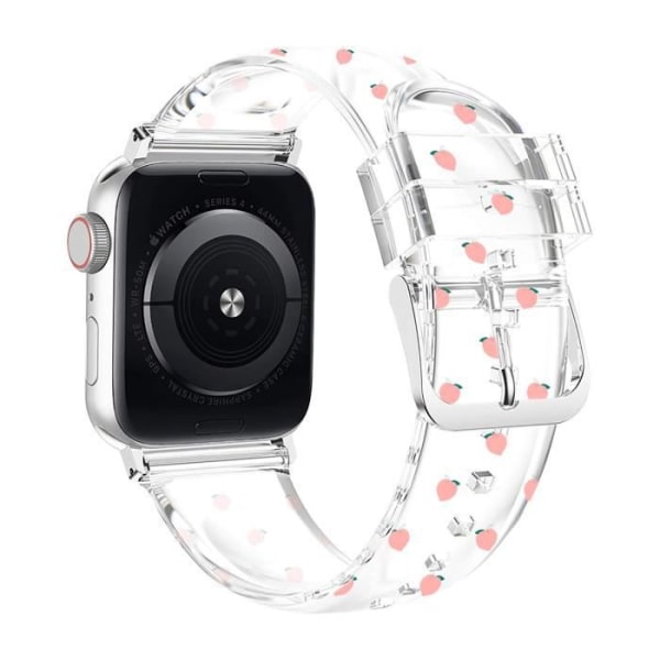 Rem för Apple Watch 41 mm / 40 mm / 38 mm flexibel transparent med persikamönster