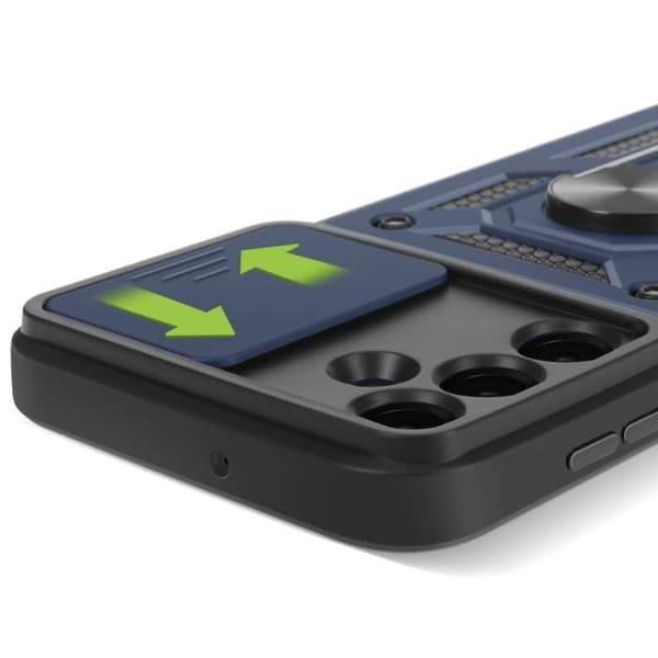 Coque til Samsung Galaxy A16 - Mayaxess - Stødabsorberende - Skydende kameradække - Støtte-ring Blå