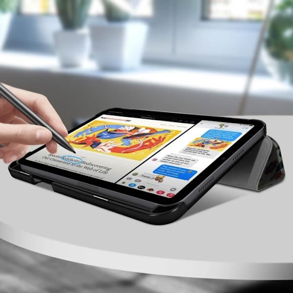 Hölje - Fjärilar - iPad Mini 2021 - Mångpositionstöd - Helt skydd - Vit Vit