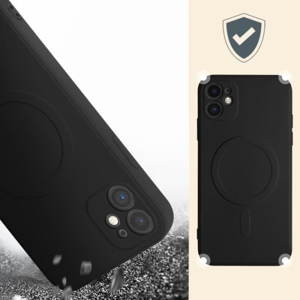 Skyddsskal AVIZAR för iPhone 11 - Mag Cover - Svart - Kompatibel med MagSafe-tillbehör Svart