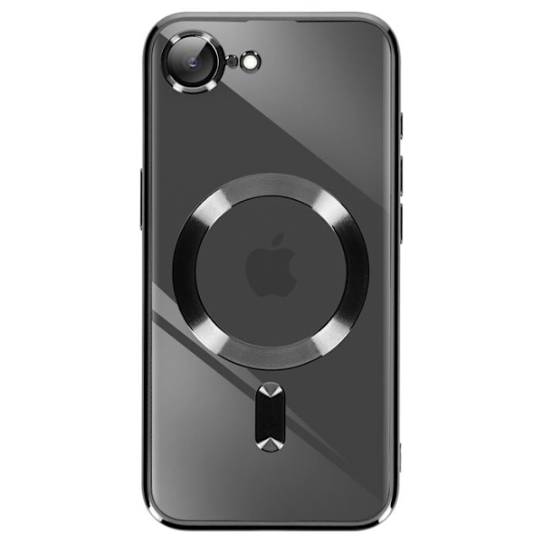 Skyddande silikonfodral för iPhone 16e med kamera. Svart