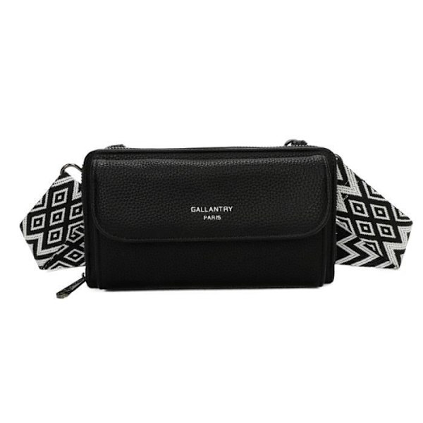 Cute Gallantry Black Læder Wallet Skuldertaske - GALLANTRY - Blød - Punglås Svart