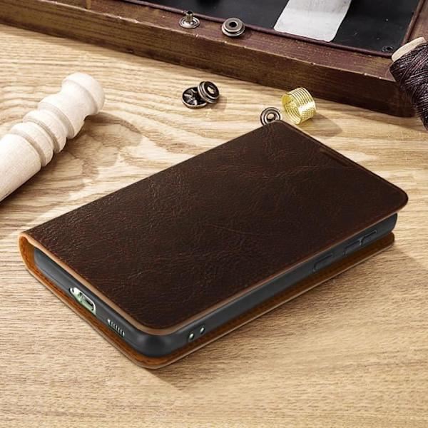 Galaxy S21 FE Folio Case aitoa nahkaa oleva korttitelineen videotuki - ruskea kastanj